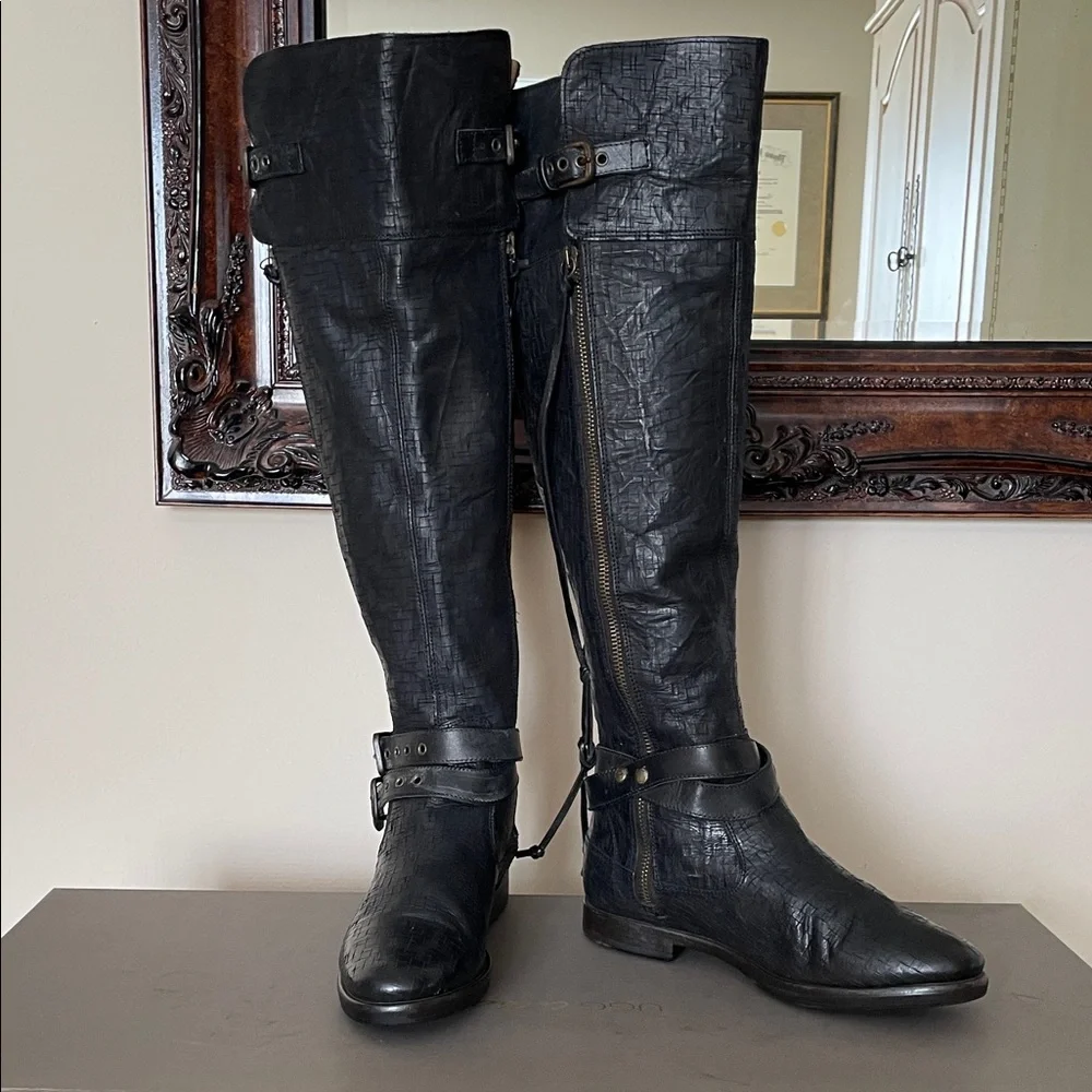 VINTAGE UGG Collection Tall NICOLETTA WEAVE leather over the knee boot 8 NIB